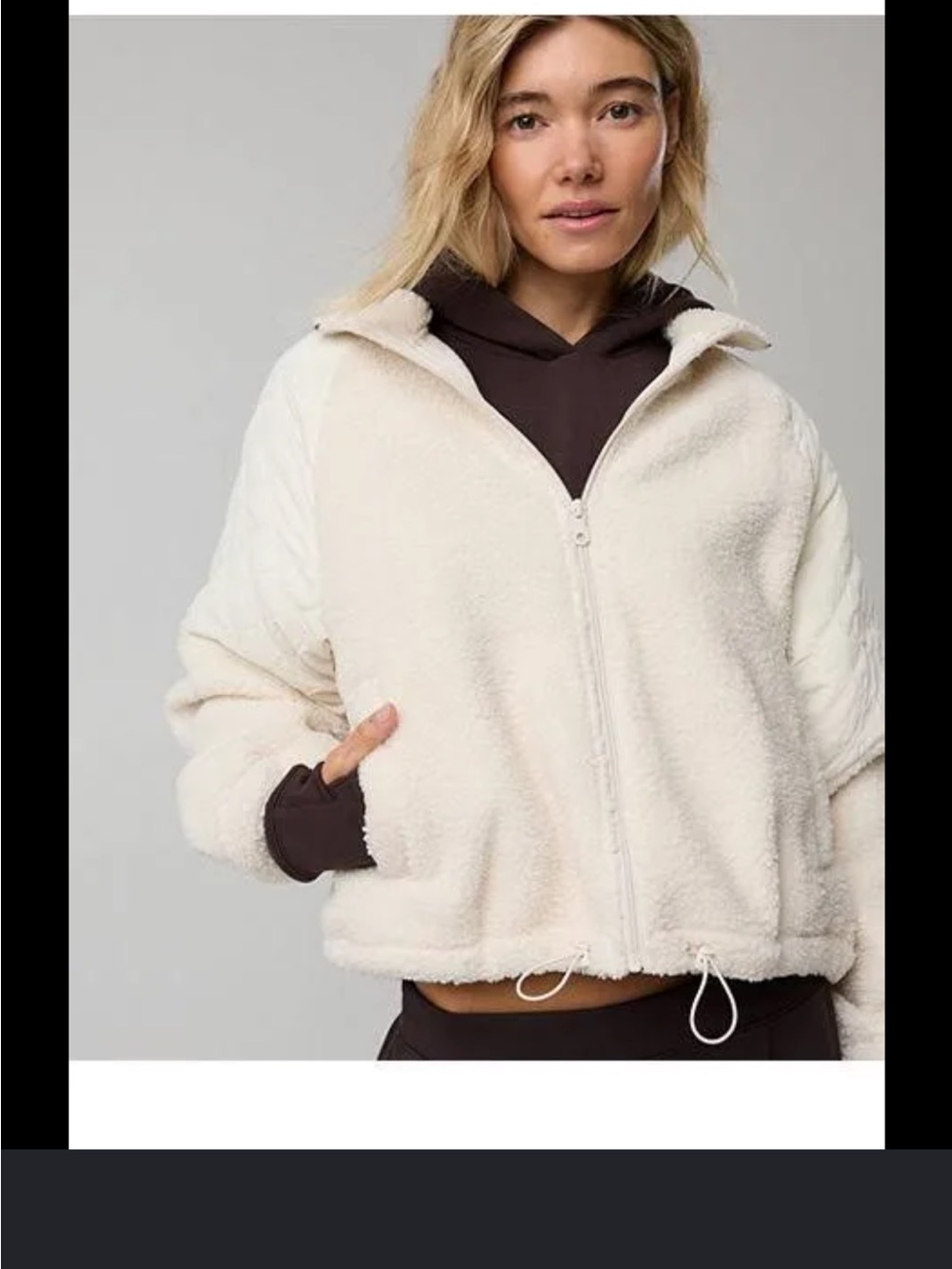 OFFLINE By Aerie Fluff Love Full Zip Jacket Cream Women's Size Large